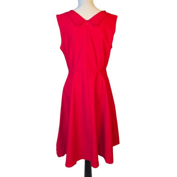 Red Fit & Flare Dress XL Vintage Inspired 50s Pinup Rockabilly - Picture 3 of 16